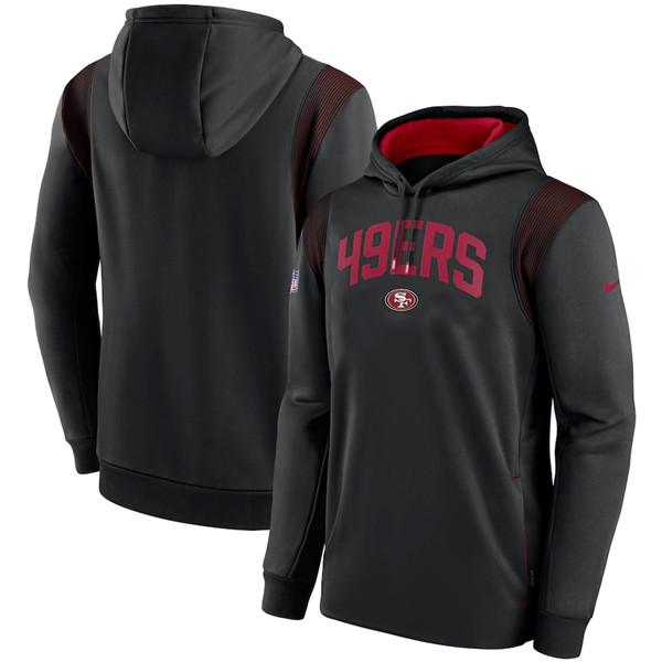 Men's San Francisco 49ers Black Sideline Stack Performance Pullover Hoodie